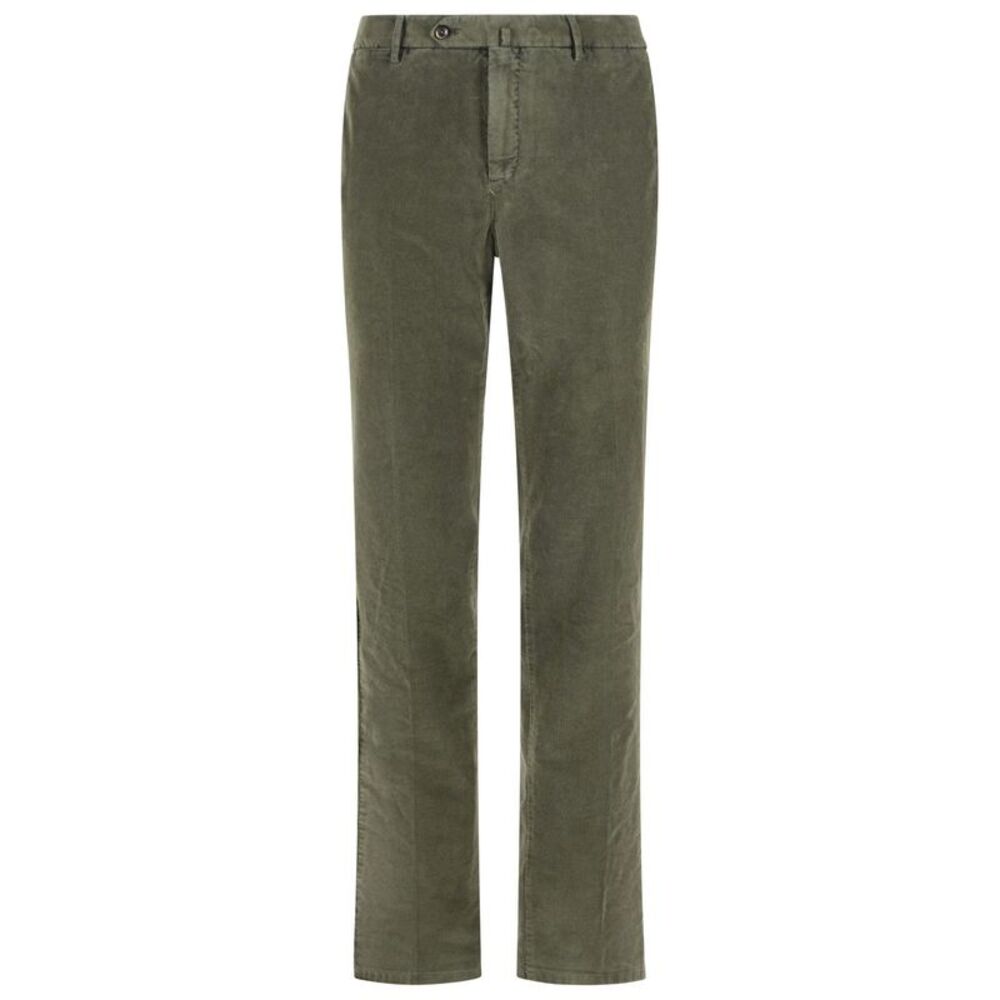 Pt01 'Slim Fit' Green Cotton Pants Men